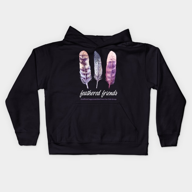 feathered friends (2) Kids Hoodie by Just Winging It Designs